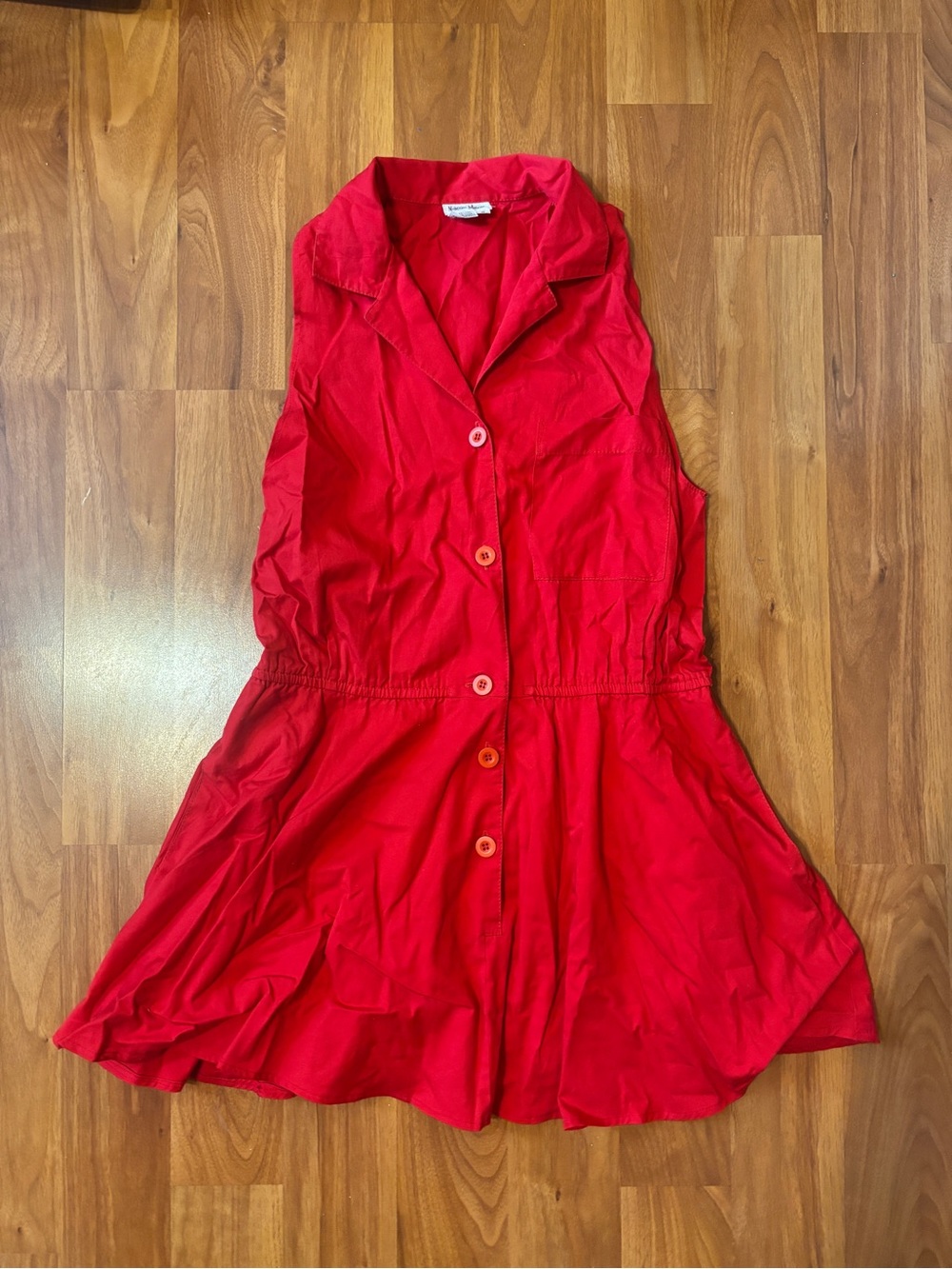 Neiman Marcus Sleeveless Collared Button-front dress